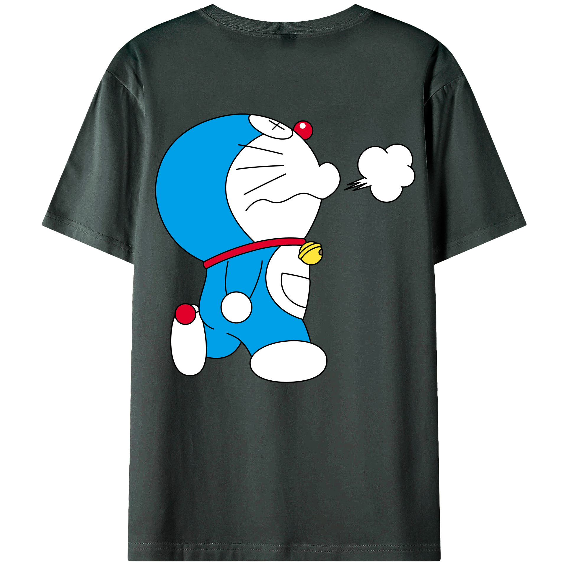 （画像用） ドラえもん Doraemon 綿100％ メンズ半袖Tシャツ（バックプリント） 通気性